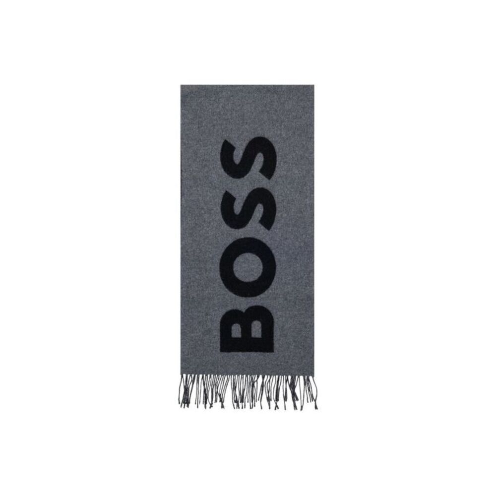 Hugo Boss Gray Wool Men's Scarf